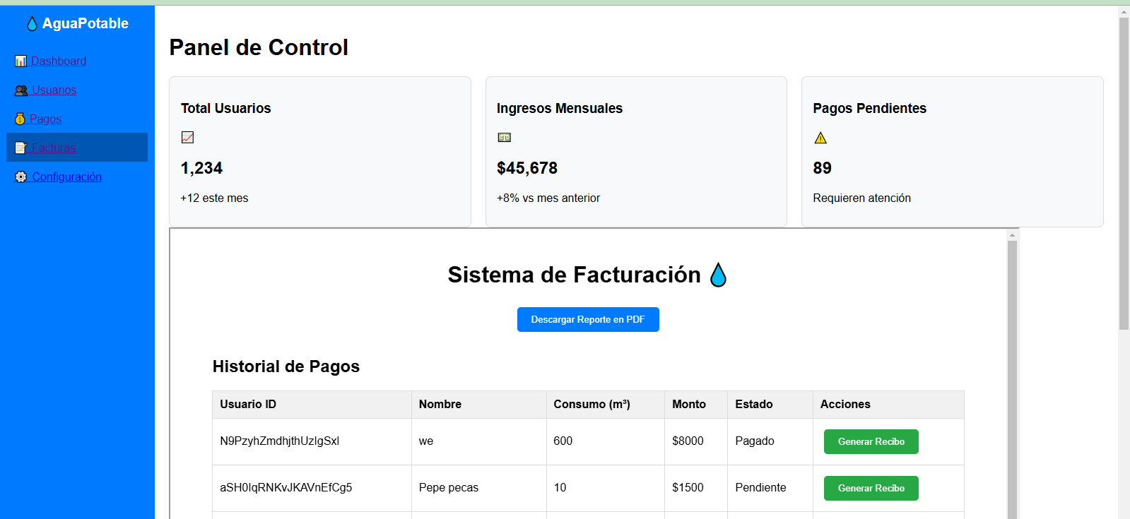Página de Pagos